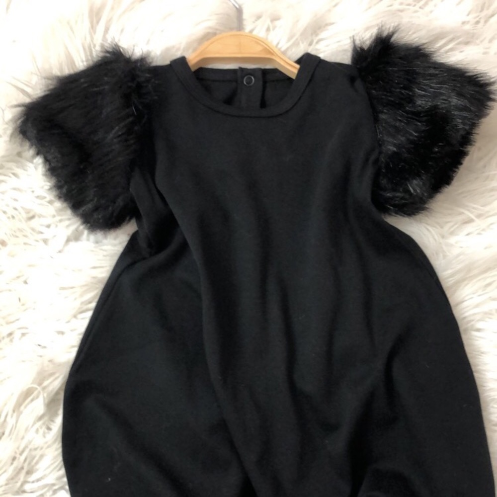 Black dress with fur
